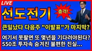 [선도전기 주가전망] 🚨큰일났다 다음주 이발표가 마지막? 550조 투자속 숨겨진 불편한진실 여기서 못팔면 몇년 더 기다려야한다