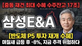 [삼성E&A 주가 전망] 중동 재건 최대 수혜, 갭상승 후 장대음봉의 경고 #삼성E&A주가전망 #삼성E&A목표가 #삼성E&A
