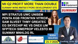 Daily KLSE BURSA UPDATE | 21-7-2026 | MI Q2 PROFIT MORE THAN DOUBLE | SUNWAY WINS RM7bil S’PORE SITE