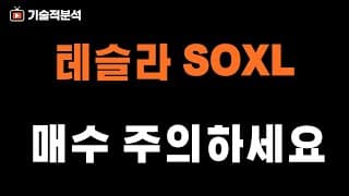 테슬라 엔비디아 SOXL 매수 주의할 시기 ｜꼭 보고 대응하세요!