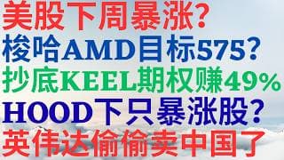 美股1183|美股下周暴涨?梭哈 AMD目标价$575?超底KEEL期权赚 49%!HOOD会是下一支暴涨股吗?英伟达偷偷卖芯片给中国了! #amd #hood #keel #nvda #美股 #期权