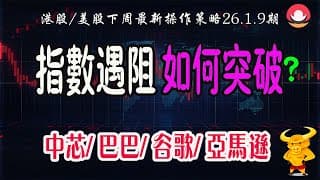 港股｜美股｜💥恆指異動，下週點睇？｜💥納指遇阻，注意呢個位置！｜💥巴巴、中芯、亞馬遜、谷歌等科技巨頭最新策略！26-01-09｜#恆指#期指#港股#美股#下週展望#致富學院