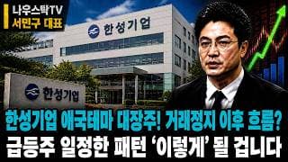 [한성기업 주가전망] 한성기업 애국테마 대장주! 거래정지 이후 흐름? 급등주 일정한 패턴 '이렇게' 될 겁니다 #한성기업