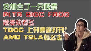 美股趋势分析｜我加仓了这一只股票。PLTR BIGC 还要接着飞，TDOC上升通道打开，AMD TSLA 怎么走？ Palantir Teladoc JFROG TESLA DKNG｜美股投资入门
