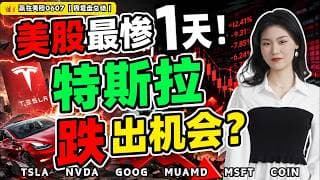 #股票|#Serena|#赢在美股|美股最惨1天！特斯拉跌出机会？#TSLA#NVDA#GOOG#MU#AMD#MSFT#COIN#仓位#仓位管理