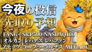 FANG+少しあげた！半導体ははんぱーつ！ 今日の旅ソングはグアム【今夜の投信予想】