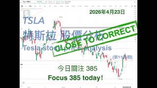 TSLA 特斯拉 股票价格走势的分析 2026年4月23日（第1105期） #Tesla #K线技术分析