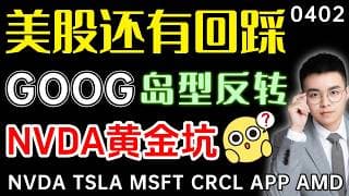 【goog 股票】美股还有回踩，千万别追高！谷歌强势反弹，岛型反转了？英伟达破位反抽，这里难道黄金坑？｜ goog 股票 ｜ tsla 技术分析 ｜ btc 加密货币 ｜ nvda 股票