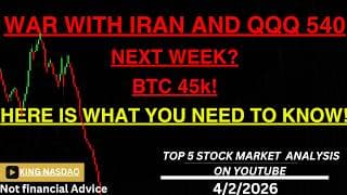 WAR WITH IRAN AND QQQ 540 NEXT WEEK? BTC 45k! HERE IS WHAT YOU NEED TO KNOW!