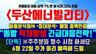《파동분석의神》 두산에너빌리티 "돌발 악재발생 긴급대응전략" [단독]※주주분들 필수 시청하세요 6월 22일 주가 미리 예측해 드림