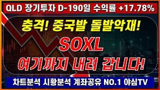 2026년 7월 28일(화)ㅣ충격! 중국발 돌발악재! SOXL 여기까지 내려갑니다!ㅣQLD 장기투자 190일차 [차트분석 시황분석 멘탈케어 경제적자유 노후준비]