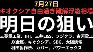 【生還おめでとう】チャートで見る明日の注目銘柄｜三菱重工業、IHI、三井E&S、フジクラ、古河電工、JX金属、キオクシア、太陽誘電、村田製作所、QDレーザ、テラドローン、チャットプラス