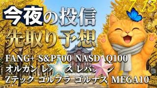 あら円安方向？じりじりあげてFANG＋よし!　意外な投信も最高値いったかな！？ 決済シーズンがやってきたよ！今日はレバレッジカウボーイから始まるよ！きばれレバナス【今夜の投信予想】
