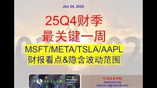 美股面临变盘时间窗口，25Q4财季进入最关键一周：MSFT、AAPL、TSLA、META财报看点和走势