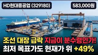 [HD현대중공업] 조정 후 반등하는 조선 슈퍼사이클 대장 - 목표가 87만 영업익 141%, 지금 담을까 #HD현대중공업