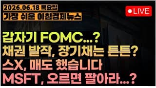 FOMC Review, 케빈 워시는 어떤 의장인가?ㅣSPCX, 200달러 붕괴! 공매도 영향이다?ㅣMSFT, 오르면 팔아라...?ㅣㅣ[아침뉴스&미국시황] #260618