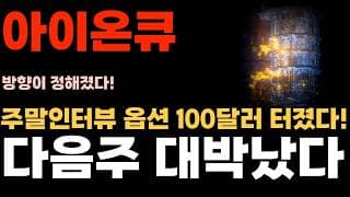 [아이온큐 주가전망] 주말 인터뷰 옵션 100달러 계약 터졌다! 다음주 대박났다.