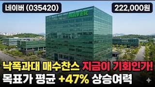 [네이버] 30만원서 22만원 조정, AI 광고 재평가받는 플랫폼 대장 - 목표가 40만 22곳 매수, 지금 담을까 #네이버