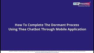 How To Complete The Dormant Process Using Thea Chatbot Through the SBI Securities Mobile Application
