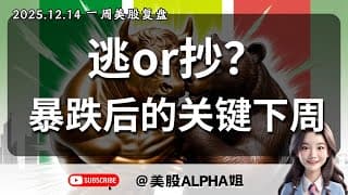 【美股Alpha姐】2025.12.14 美股复盘｜逃or抄？暴跌后是陷阱还是黄金坑？｜SPY，QQQ精准回踩箱体，关键下周怎么看？｜半导体走弱，NVDA，AMD，MSFT技术面最全分析！