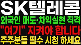 [SK텔레콤 주가 전망] (주의보) 외국인 매도·차익실현 조정 직격 "숨은 이유" 더 빠지나?!