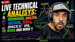 LIVE TECHNICAL ANALYSIS !! 06 / 11 /2026: HOOD, NVDA, AMAZON, SPY, IGV, TESLA, META, MICRON, AMD !!