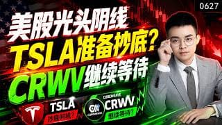 【tsla  股票】美股光头阴下跌，趋势继续向下！特斯拉支撑位止跌，这里抄底靠谱吗？crwc还需等待，日线趋势维持震荡！｜ tsla 技术分析 ｜ btc 加密货币｜ crwv 股票