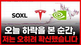 오늘 하락을 본 순간,,, 확신이 섰습니다. (SOXL 테슬라 엔비디아 마이크론 샌드스크 비트마인