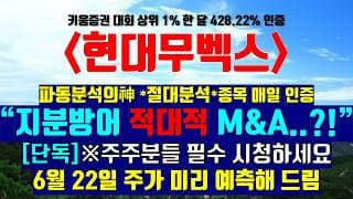 《파동분석의神》 현대무벡스 "지분방어 적대적 M&A..?!" ※[단독] 주주분들 필수 시청하세요 6월 22일 주가 미리 예측해 드림