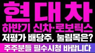 [현대차 주가전망] (필독) 하반기 신차 로보틱스 피지컬AI "저평가 배당주" 눌림목은 어디일까?