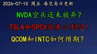 美股分析和预测 NVDA空头还未放弃？警惕...TSLA和SPCX迎来小利空！纳指当前风险高吗？美联储重大改革！降息有戏？MU提防空头进一步发力！QCOM和INTC如何预期？
