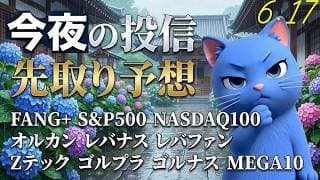 只の調整！FANG+半導体はFOMC待つぜ！スペースX入ったZ20はどうだ！ 旅ソングは都内電車巡り新宿御苑、上智大学、月島とかとか【今夜の投信予想】