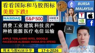 KS看股 | 马股KLSE分享 | 17-6-2026 | 看看国际和马股图标 | 美股下跌! | KLCI NASDAQ S&P HKEX TESLA NVIDIA BYD