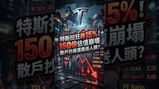 特斯拉狂跌15%！150倍估值崩塌，散戶抄底還是送人頭？ #投資 #盤前 #熱門 #美股 #trading#特斯拉 #馬斯克