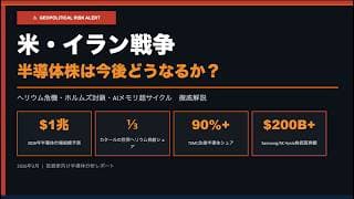 【緊急解説】米イラン戦争で半導体はどうなる？NVDA・TSMC・SK Hynixへの影響を徹底分析
