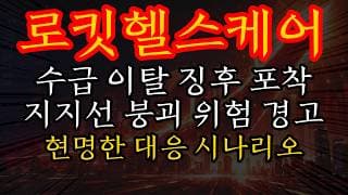 [로킷헬스케어 주가전망] 수급 이탈 시나리오! 지지선 붕괴 전 대응책 마련이 시급합니다!