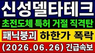 [신성델타테크 주가 전망] 속보🚨 "초전도체 특허 거절" 하루 -25% 패닉의 진실 "패닉붕괴" 하한가 폭락 앞으로의 전망 및 대응타점 총공개