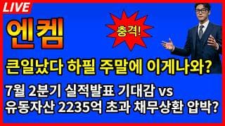 [엔켐 주가전망] 🚨하필 주말에 이게 나와? 7월 2분기 실적발표 기대감 vs 유동자산 2235억 초과 채무상환 압박?