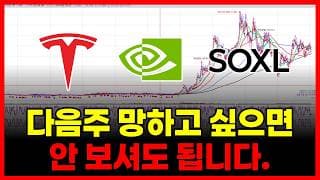 다음주 망하고 싶으면 안봐도 됩니다. (테슬라 엔비디아 SOXL 아이온큐 인텔 퀄컴 애플 마이크로소프트 뉴스케일 파워 스트래티지
