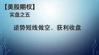 【美股期权】实盘之五，逆势短线做空，获利收盘