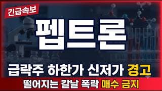 [펩트론 주가전망] 하한가 급락한 이 바이오주, 지금 받아도 될까 #펩트론 #펩트론주가 #펩트론전망
