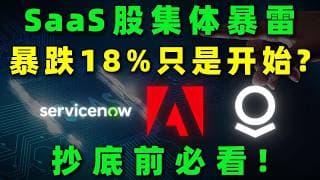 SaaS已死？ServiceNow暴跌18%背后，AI正在清洗整个SaaS行业！谁会率先开启下一轮翻倍行情？NOW,ADBE,PLTR #美股 #投資 #trading #AI #saas