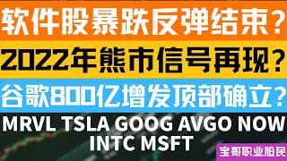 软件股暴跌反弹结束?2022年熊市信号再现? 谷歌800亿增发顶部确立?  AVGO INTC MSFT NOW GOOG TSLA！06022026 #美股 #股票 #美股分析 #投資