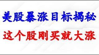 美股暴涨目标揭秘！这个股，昨天买，今天就大涨！
