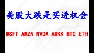 美股大跌是加仓机会！个股分析：MSFT AMZN NVDA ARKK BTC ETH.