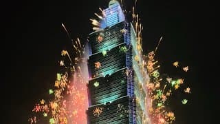 高空視角101煙火秀，2024新年快樂！