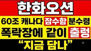 [한화오션 주가 전망] (긴급) 60조 캐나다 잠수함 분수령! "서킷브레이커" 때문에 한 번 더 출렁? 오늘 급락, 한화오션 탓이 아니었습니다
