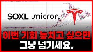 이번 기회 놓치고 싶으면 그냥 지나가셔도 됩니다. (SOXL 마이크론테크놀로지 엔비디아 테슬라 아이온큐 샌디스크