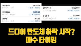 드디어 반도체 하락 시작? 하이닉스 폭락 중 매수 타이밍?(나스닥 -1.33% 하락)