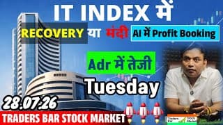 28.07.2026 की तैयारी= IT INDEX: RECOVERY? 🚀 AI की गिरावट से क्या बदलेगा? | Chandann Sharma